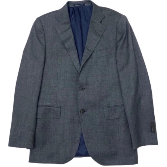 Suitsupply Lazio Blazer 52 Slim Fit Gray Pure Wool Angelico Fabric Single Breast - Picture 1 of 9